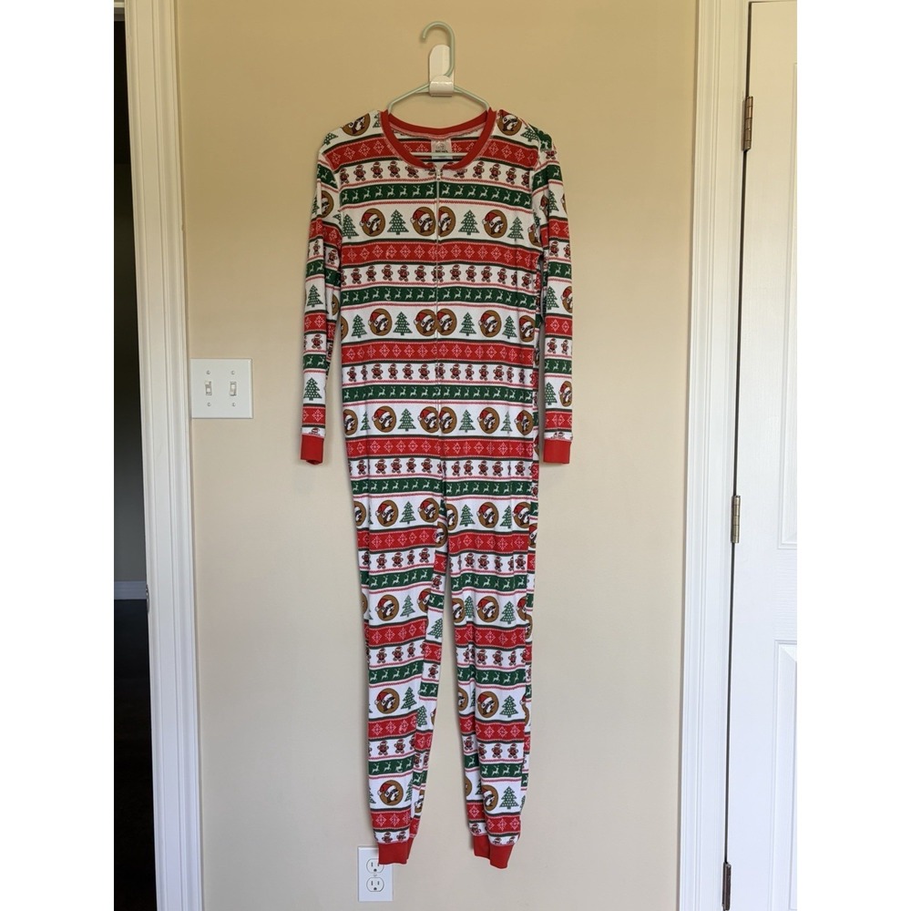 Bucees Beaver Holiday Christmas Waffle Knit 1pc Outfit Union Suit Adult Small
